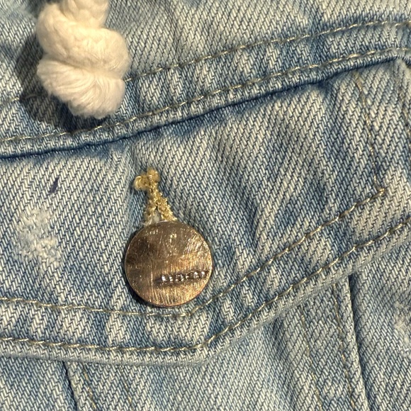 Tractr Denim distressed/Grey Fleece Hooded Jacket (remvble hoodie) Size S (4/5) - Picture 3 of 8